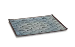 Plat Rectangulaire en Mélamine Motifs Bleus Océans - 530 x 325 mm - Pujadas