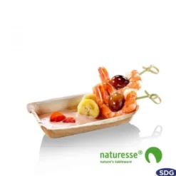 Plat Rectangulaire Feuille de Palmier 7x12 cm - SDG - Lot de 400