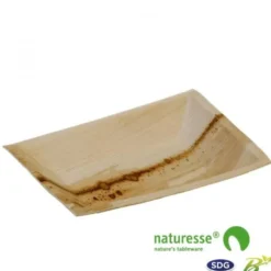 Plat Rectangulaire Feuille de Palmier 12x17 cm - SDG - Lot de 200