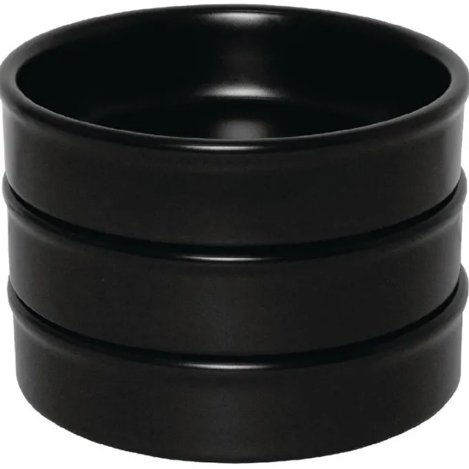 Plats Empilables Noirs 134 mm - Lot de 6 - Olympia