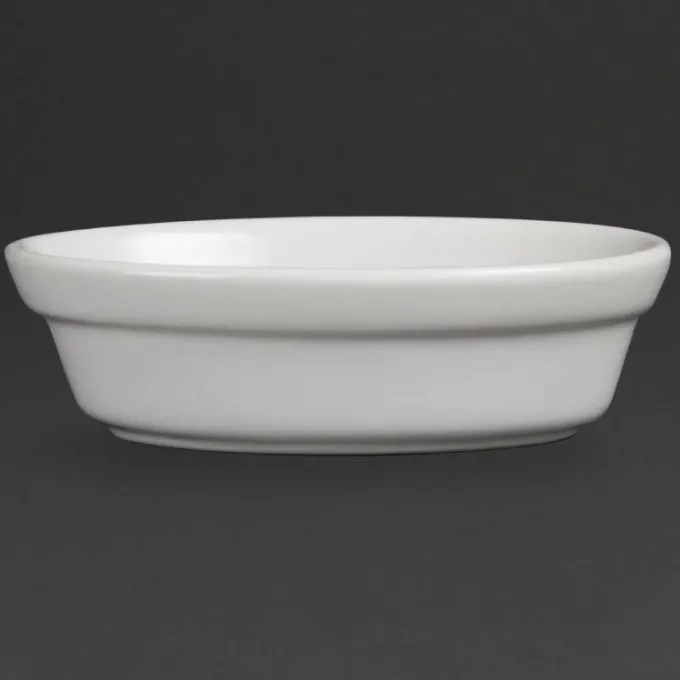 Plats à Gratin Ovales Blancs 52 x 161 x 116 mm - Boite de 6 - Olympia