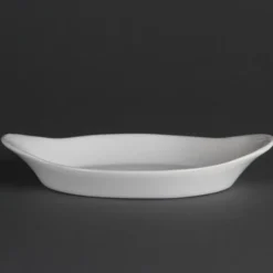 Plats ovales à oreilles blancs Olympia 43 x 229 x 127 mm - Boite de 6