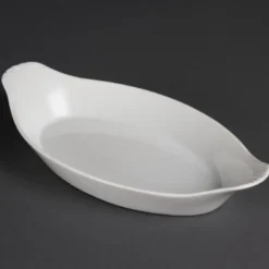 Plats ovales à oreilles blancs Olympia 49 x 262 x 141 mm - Boite de 6