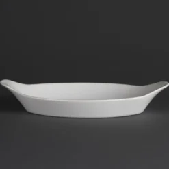 Plats ovales à oreilles blancs Olympia 53 x 289 x 166 mm - Lot de 6