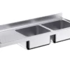 Plonge en Inox avec 2 Bacs et 1 Egouttoir 2000 mm - Distform