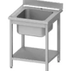 Plonge Inox AISI 201 Adossée 1 Bac avec Etagère - Gamme 600 - Stalgast