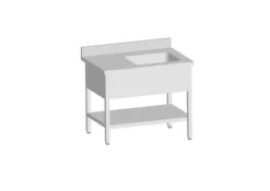 Plonge Inox avec 1 Bac de 400X400X250 MM - L2G