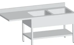 Plonge Inox avec 2 Bacs de 600X500X300 MM - L2G - SPLV187-2BD-ETP