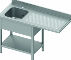 Plonge Inox avec Dosseret - Profondeur 600 - Passage Lave Vaisselle - Stalgast