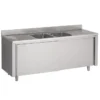 Plonge Inox 2 Bacs Portes Coulissantes - 2000 x 700 - Combisteel