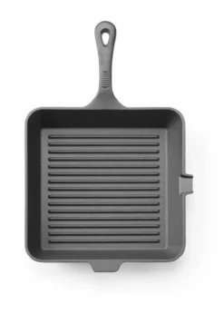 Poêle à griller en fonte, Noir, 250x250x(H)50mm, Carré - Hendi