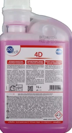 Poltech 4D Flacon 1L doseur - Lot de 3 Colis de 6 - Pollet Sa