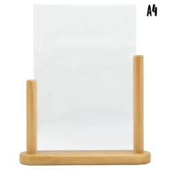 Porte-affiche de table- Large - Bois avec finition teck laqué - Securit