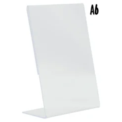 Porte-affiche en L - acrylique transparent - Format A6 - Securit