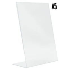 Porte-affiche en L - acrylique transparent - Format A5 - Securit