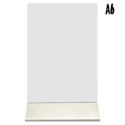 Porte-affiche en L | Acrylique transparent socle aluminium | Format A6 - Securit