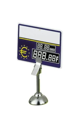 Porte Etiquette sur Socle + Pince h50 mm - L2G