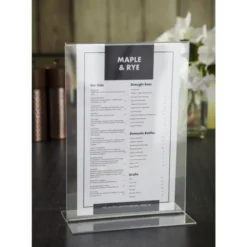 Porte-menu en acrylique vertical - Olympia - Format A4