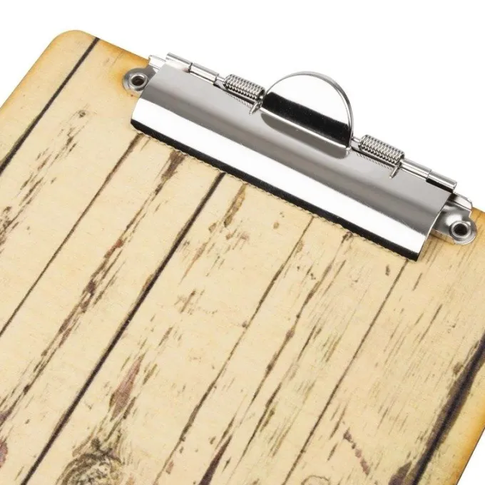Porte-menu plaque effet bois clair Olympia - A4