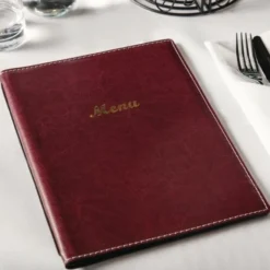 Porte-Menus en Simili Cuir Bordeaux - Format A4 - Olympia