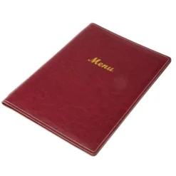 Porte-Menus en Simili Cuir Bordeaux - Format A4 - Olympia