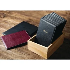 Porte-Menus en Simili Cuir Noir - Format A5 - Olympia