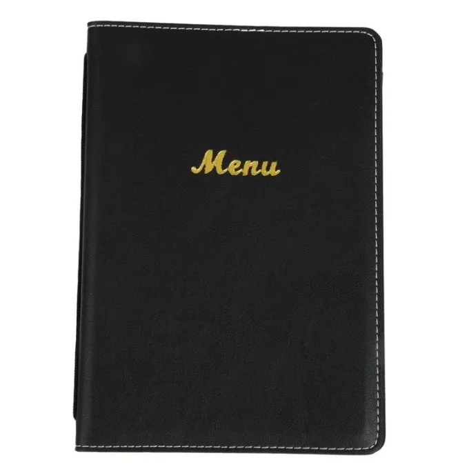 Porte-Menus en Simili Cuir Noir - Format A5 - Olympia