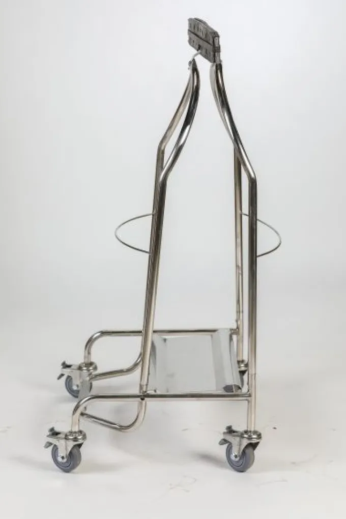 Porte-Sac à Pince Inox 110L 4 roues Caoutchouc - Probbax