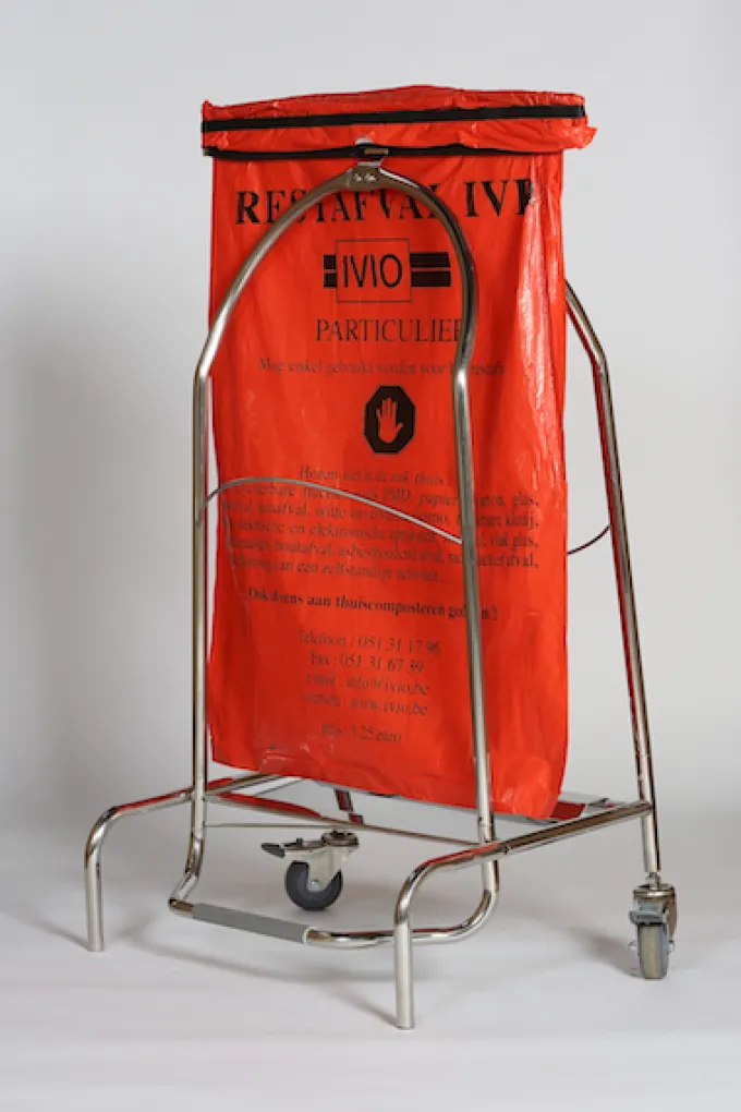 Porte-Sac à Pince Inox 110L 2 roues Caoutchouc - Probbax