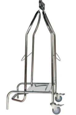 Porte-Sac à Pince Inox 110L 2 roues Caoutchouc - Probbax