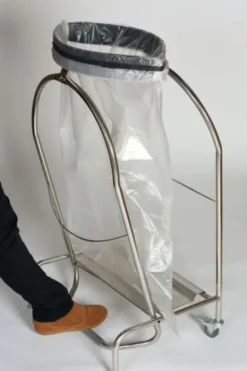 Porte-Sac à Pince inox 110L 2 roues - Probbax