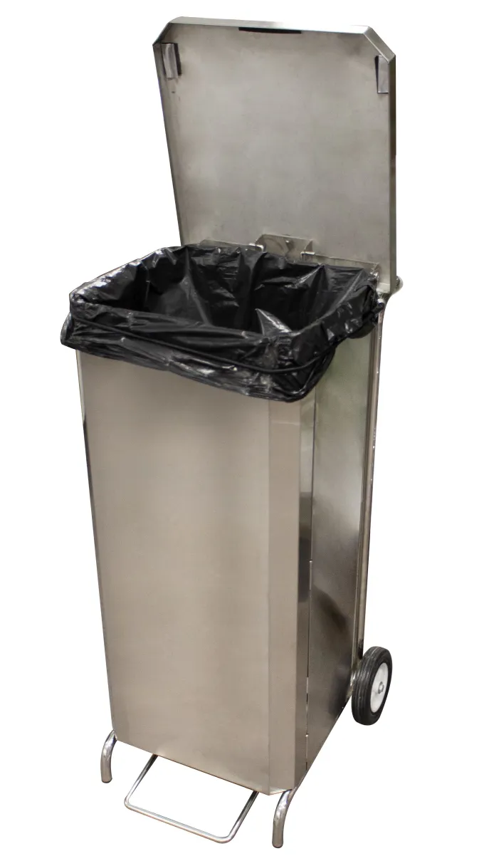 Porte-Sacs Mobile Inox Caréné 100L à Ouverture Frontale - L2G