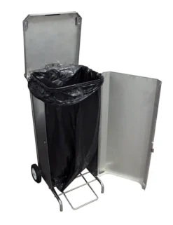 Porte-Sacs Mobile Inox Caréné 100L à Ouverture Frontale - L2G