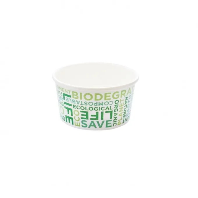 Pot de Glace en Carton Recyclable Texte Bio 90 ml Lot de 1932 - SDG