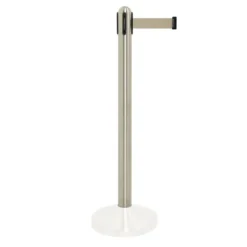 Poteau à corde rétractable grise en nylon - acier inoxydable - 100cm (corde210cm) (socle non inclus) - Securit