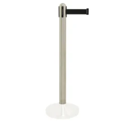 Poteau à corde rétractable noire en nylon - acier inoxydable - 100cm (corde 210cm) (socle NON inclus) - Securit
