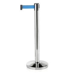 Poteau de barrage en Acier Inoxydable bleu L 2000 mm H 910 mm Ø 320 mm - Lot de 2 - Was Germany