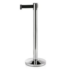 Poteau de barrage en Acier Inoxydable noir L 2000 mm H 910 mm Ø 320 mm - Lot de 2 - Was Germany