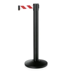 Poteau de Barrage en Acier Inoxydable Rayé Rouge et Blanc L 5000 x H 915 mm - Lot de 2 - Was Germany