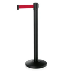 Poteau de barrage Noir rouge L 2000 mm H 910 mm Ø 320 mm - Lot de 2 - Was Germany