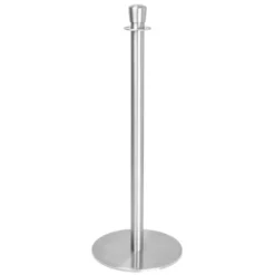 Poteaux d'Accueil Base Plate Inox Brossé - Lot de 2 - Bolero