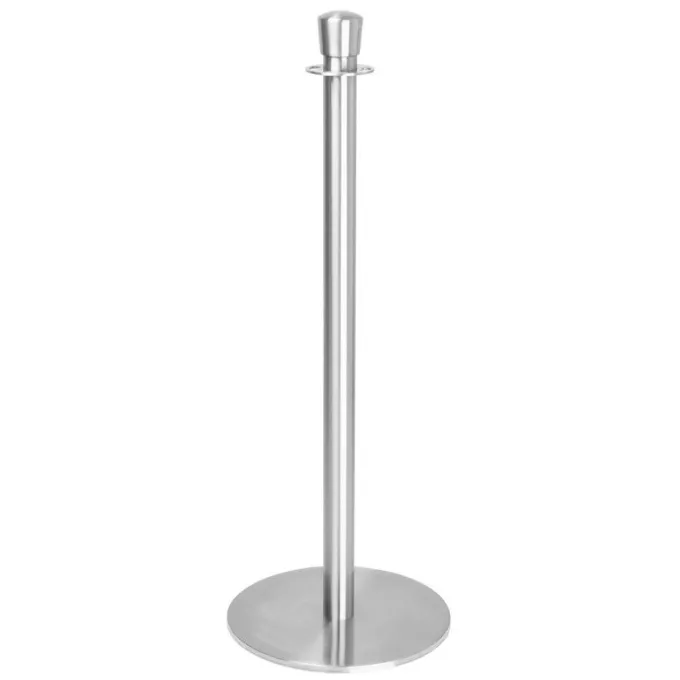 Poteaux d'Accueil Base Plate Inox Brossé - Lot de 2 - Bolero
