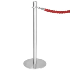 Poteaux d'Accueil Base Plate Inox Brossé - Lot de 2 - Bolero