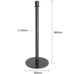 Poteaux d'Accueil Base Plate Noir - Lot de 2 - Bolero