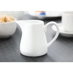 Pots à lait blancs Olympia 212 ml - Lot de 6