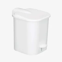 Poubelle carrée à pédale 4 L - blanc - Gilac