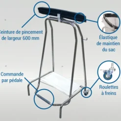 Poubelle Ciseau Inox, Largeur de Pince 600 mm