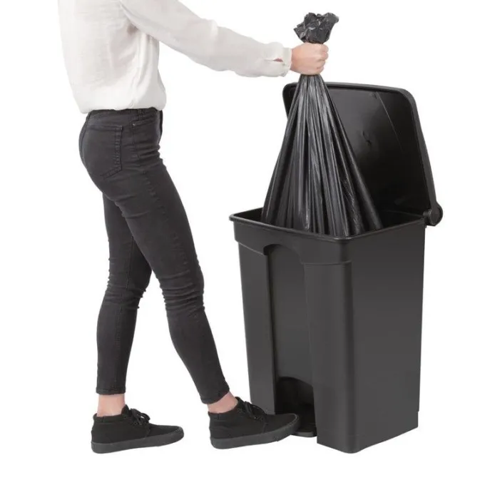 Poubelle de cuisine à pédale 65 litres Noire - Jantex