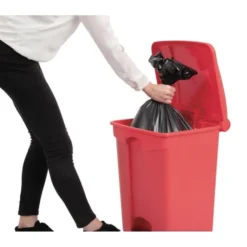 Poubelle de cuisine à pédale rouge 45 L - Jantex