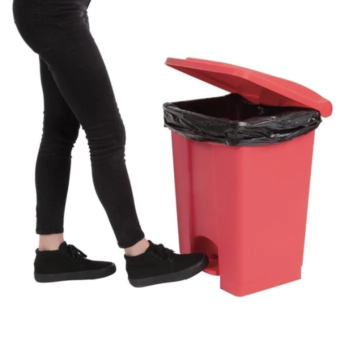 Poubelle de cuisine à pédale rouge 45 L - Jantex